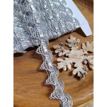 Krajka Leonský prýmek špičky stříbrný