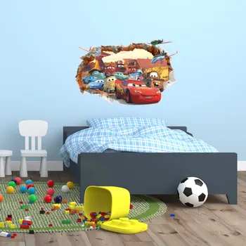 Samolepící dekorace Samolepka na zeď "Auta" 70x50 cm