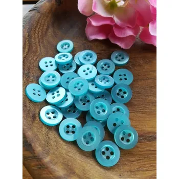 Knoflík Košilový knoflík velikost 18" modrá tyrkys