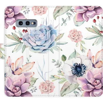 Pouzdro na mobilní telefon Flipové pouzdro iSaprio - Succulents Pattern - Samsung Galaxy S10e