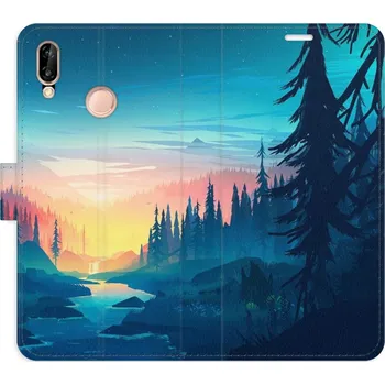 Pouzdro na mobilní telefon Flipové pouzdro iSaprio - Magical Landscape - Huawei P20 Lite