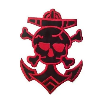 Nášivka Nášivka velká - Kotva s lebkou červená