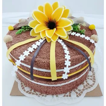 Veratex Textilní dort žlutá lilie jednopatrový