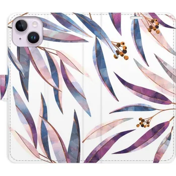 Pouzdro na mobilní telefon Flipové pouzdro iSaprio - Ornamental Leaves - iPhone 14 Plus