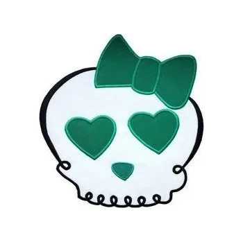 Nášivka Nášivka velká - Lebka s mašlí zelená