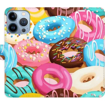 Pouzdro na mobilní telefon Flipové pouzdro iSaprio - Donuts Pattern 02 - iPhone 13 Pro