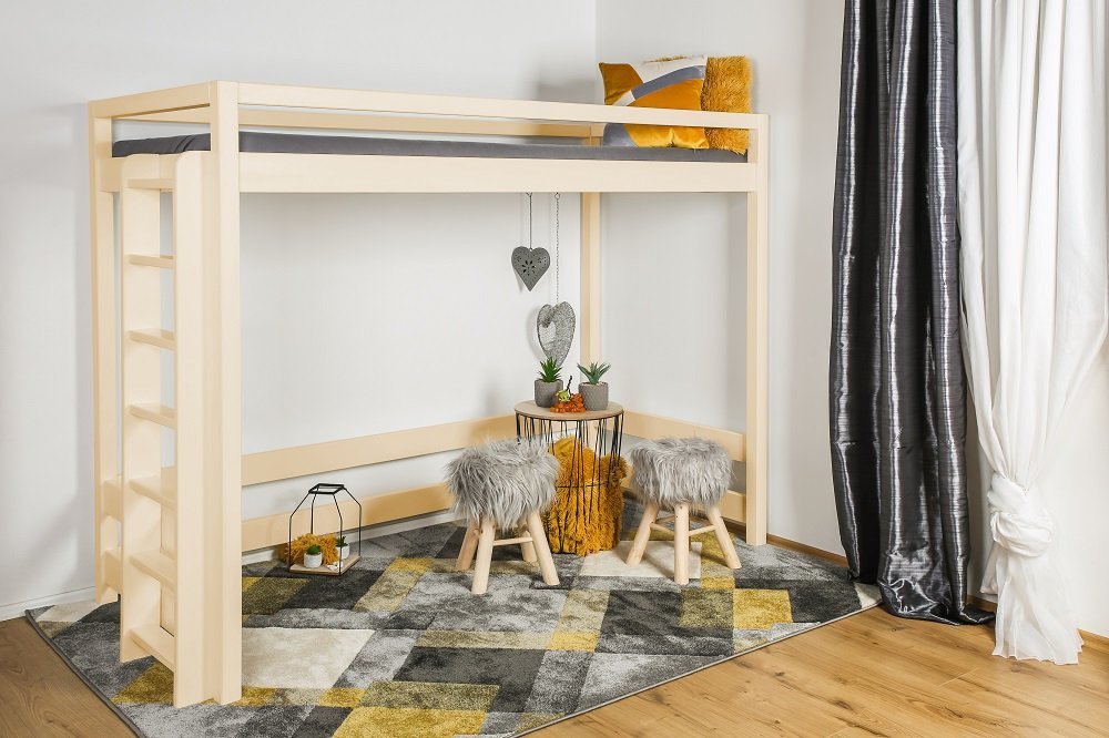 MAXIDO Dětská postel Vali - horní spaní 180x80 přírodní - průchod 130cm (Český výrobek)