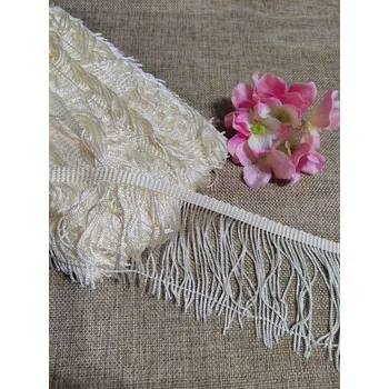 Třásně šíře 8 cm smetanové