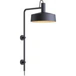 Wever & Ducré Industriální nástěnná lampa Roomor Wall 4.3 Barva: Černá / Zlatá 339620BF3