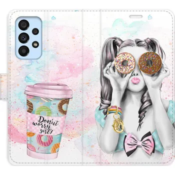 Pouzdro na mobilní telefon Flipové pouzdro iSaprio - Donut Worry Girl - Samsung Galaxy A53 5G