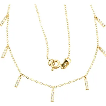 Náhrdelník ŠPERKY-NM, Zlatý náhrdelník 138 se zirkony Délka náhrdelníku: 45 cm