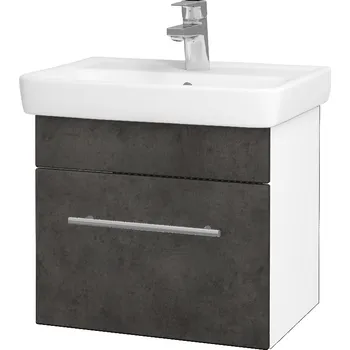 Koupelnový nábytek Dřevojas Koupelnová skříňka SOLO SZZ 50 - N01 Bílá lesk / Úchytka T02 / D16 Beton tmavý