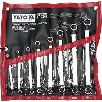 Sada nářadí Sada klíčů očkových 8ks 6-22 mm ohnuté