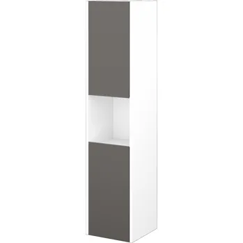 Koupelnový nábytek Dřevojas Vysoká skříň BONO SVD2O 35 - N01 Bílá lesk / Úchytka T34 / N06 Lava / Levé