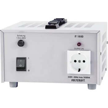 Transformátor VOLTCRAFT IT-1500 laboratorní oddělovací transformátor s pevným napětím 1500 VA 230 V/AC (max.)