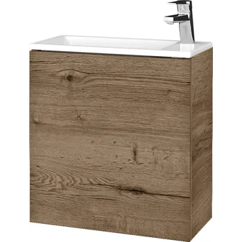 Koupelnový nábytek Dřevojas Koupelnová skříňka VARIANTE SZD 50 umyvadlo Zoom - D21 Tobacco / D21 Tobacco / Levé
