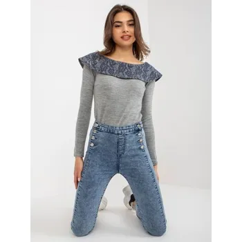 Dámské džíny Dámské džíny s ozdobnými knoflíky PROKOPA modré