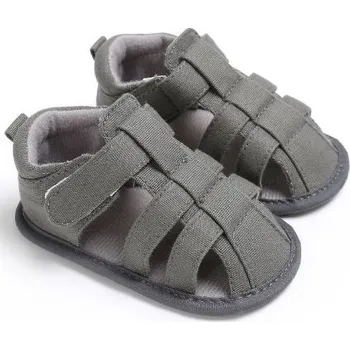 Dětská sálová obuv Capáčky - bavlněné letní jednobarevné sandálky Barva: Šedá, Stélka: 11 cm (0-6m)