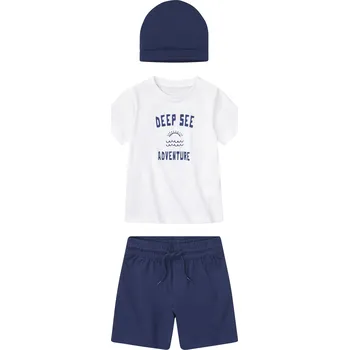 lupilu® Chlapecká letní souprava, 3dílná (122/128, námořnická modrá / bílá)