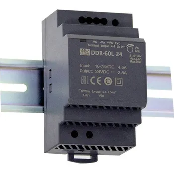 Měnič napětí MEAN WELL DDR-60L-5 DC/DC měnič napětí na DIN lištu 5 V/DC 12 A 60 W Počet výstupů:1 x Obsah 1 ks