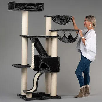 Rhr XXL Kočičí škrabadlo Kiljimandjaro de luxe CROWN- tmavě šedé