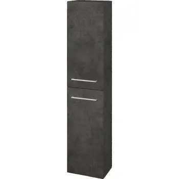 Koupelnový nábytek Dřevojas Vysoká skříň DOS SV1D2 35 - D16 Beton tmavý / Úchytka T04 / D16 Beton tmavý / Levé
