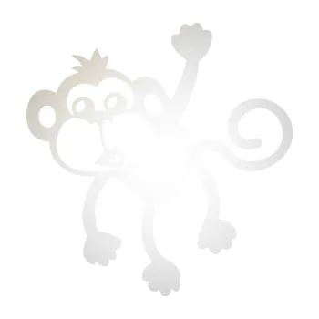 Samolepící dekorace SAMOLEPKA Opice 005 levá visí za ruku (82 - odrazková reflexní bílá) NA AUTO, NÁLEPKA, FÓLIE, POLEP, TUNING, VLASTNÍ TEXT, TISK, AUTOSAMOLEPKY.cz, POLEPY, OBRÁZEK, LOGO, SAMOLEPKY