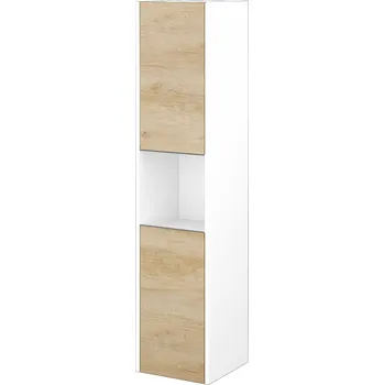 Koupelnový nábytek Dřevojas Vysoká skříň BONO SVD2O 35 - N01 Bílá lesk / Úchytka T34 / D15 Nebraska / Levé