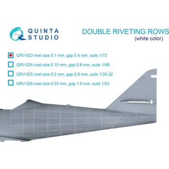 Plastikový model 1/72 Double rivet.rows (0.10 mm, gap 0.4 mm) WHITE