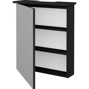 Koupelnový nábytek Dřevojas Jednodveřová galerka SANI GAO 60 - L03 Antracit vysoký lesk / Levé