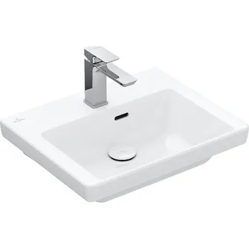 Umyvadlo Villeroy & Boch Subway 3.0 umývátko 45x37 cm, otvor pro baterii, s přepadem, bílá Alpin (4370FK01)