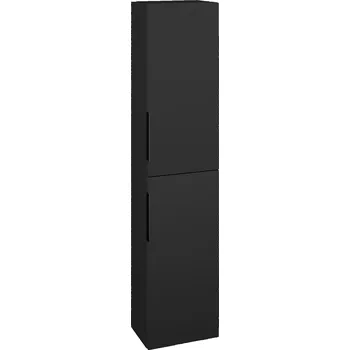 Koupelnový nábytek Dřevojas Vysoká skříň DOS SV1D2 35 - L03 Antracit vysoký lesk / Úchytka T07 / L03 Antracit vysoký lesk / Pravé