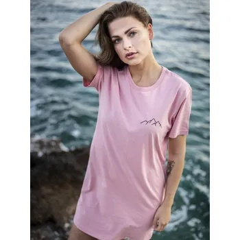 Dámské šaty Dámské šaty Hory - růžové Růžová L Bio šňůrka + prošité rukávy