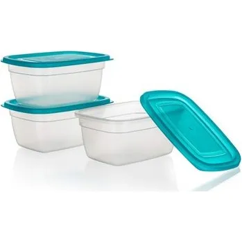 Dóza na potraviny BANQUET Sada plastových dóz ACCASA 0,95 l, 3 ks, tyrkysová (BANQUET Sada plastových dóz ACCASA 0,95 l, 3 ks, tyrkysová)