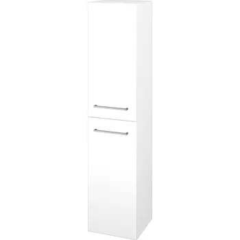 Koupelnový nábytek Dřevojas Vysoká skříň s košem DOS SVD2K 35 - M01 Bílá mat / Úchytka T04 / M01 Bílá mat / Pravé