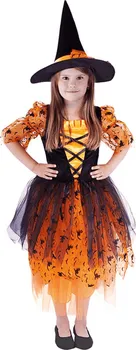 Karnevalový kostým Rappa Dětský kostým Čarodějnice s kloboukem oranžová/černá M