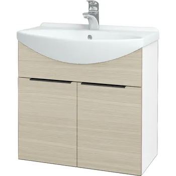 Koupelnový nábytek Dřevojas Koupelnová skříňka TAKE IT SZD2 65 - N01 Bílá lesk / Úchytka T07 / D04 Dub