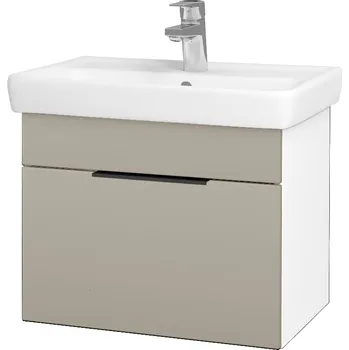 Koupelnový nábytek Dřevojas Koupelnová skříňka SOLO SZZ 55 - N01 Bílá lesk / Úchytka T07 / L04 Béžová vysoký lesk