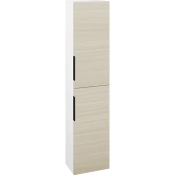 Koupelnový nábytek Dřevojas Vysoká skříň DOS SV1D2 35 - N01 Bílá lesk / Úchytka T07 / D04 Dub / Pravé