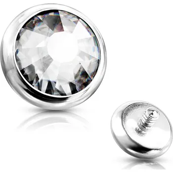 Piercing Šperky4U Náhradní kamínek k labretě, průměr 4 mm - ND005-04C