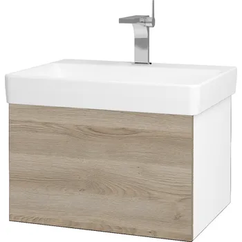 Koupelnový nábytek Dřevojas Koupelnová skříňka VARIANTE SZZ 60 pro umyvadlo Laufen Pro S - N01 Bílá lesk / D17 Colorado
