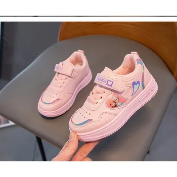 Dětská treková obuv Dívčí tenisky na suchý zip Elsa a Anna z Frozen (Ledové království) Barva: Růžová, Velikost EUR: 36