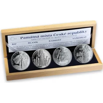 Česká mincovna Památná místa České republiky - sada 4 stříbrných medailí 64 g