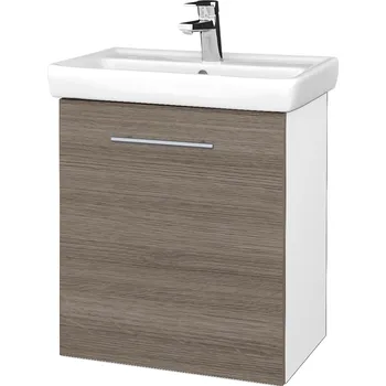 Koupelnový nábytek Dřevojas Koupelnová skříňka DOOR SZD 55 - N01 Bílá lesk / Úchytka T02 / D03 Cafe / Levé
