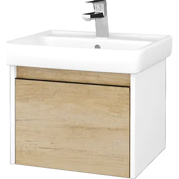 Koupelnový nábytek Dřevojas Koupelnová skříňka BONO SZZ 55 (umyvadlo Q) - N01 Bílá lesk / Úchytka T33 / D15 Nebraska