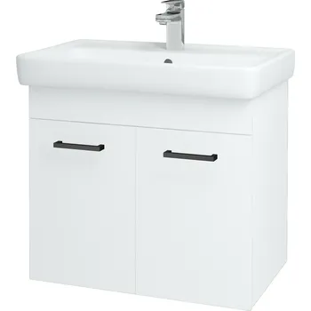 Koupelnový nábytek Dřevojas Koupelnová skříňka Q DVEŘOVÉ SZD2 70 - N01 Bílá lesk / Úchytka T06 / L01 Bílá vysoký lesk