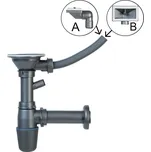 Novaservis Sifon pro dřez s přepadem, 89 mm, plast NSP89