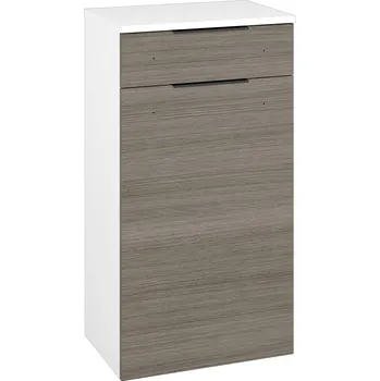 Koupelnový nábytek Dřevojas Nízká skříňka DOS SNDZ 50 - N01 Bílá lesk / Úchytka T07 / D03 Cafe / Pravé