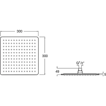 Sprchová hlavice ROCA RAINDREAM horní sprcha chrom