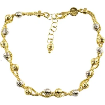 Náramek ŠPERKY-NM, Zlatý dámský náramek s kuličkami 1826 Délka náramku: 17 cm